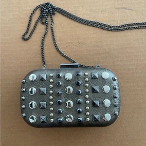 Studded Black Clutch Bag